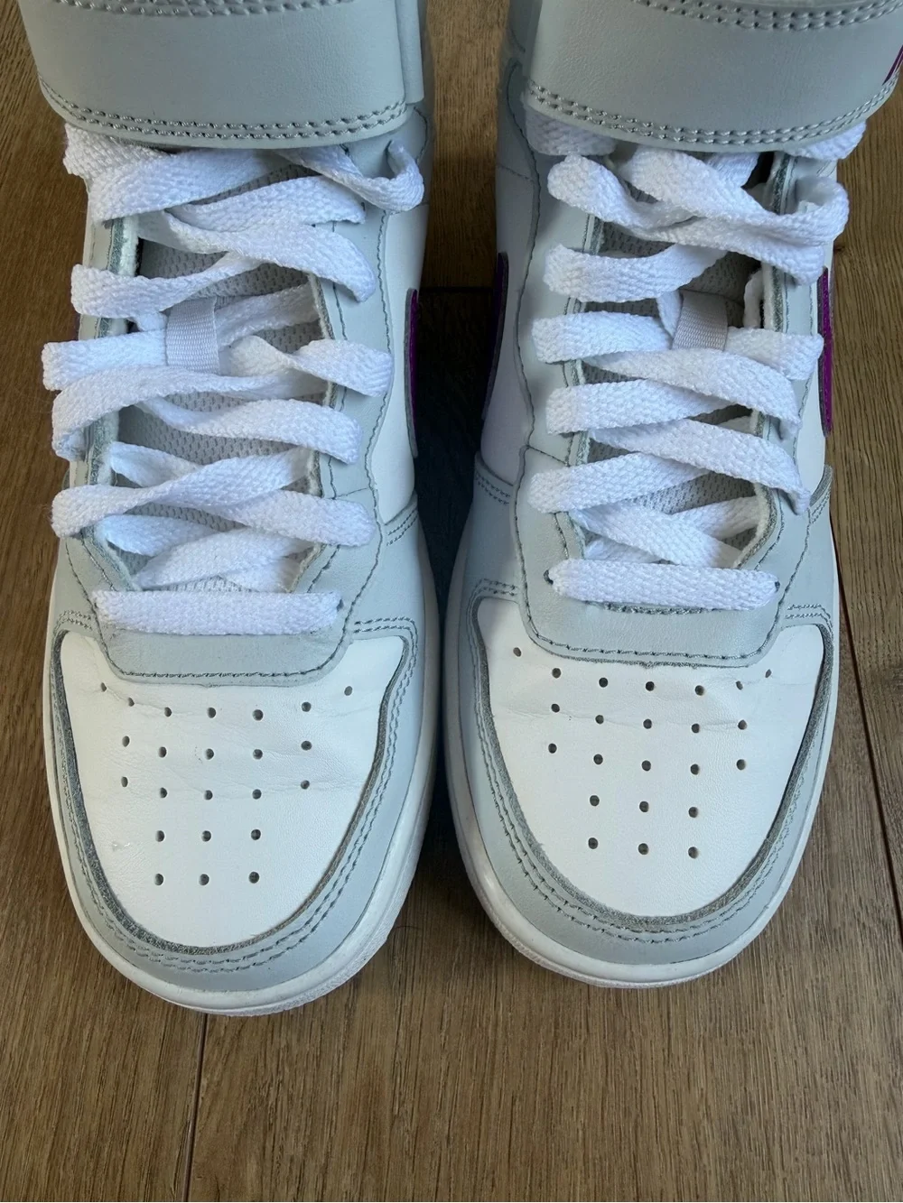 Nike Court Borough Mid 2 GS 'Pure Platinum Vivid Purple' Shoes Kids Size 3.5Y